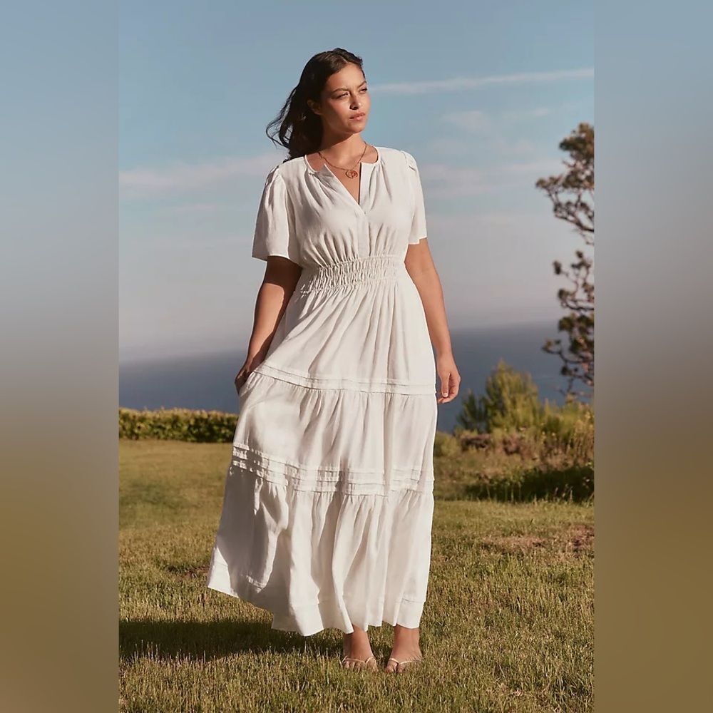 Anthropologie The Somerset Tiered Maxi Dress: Linen Edition